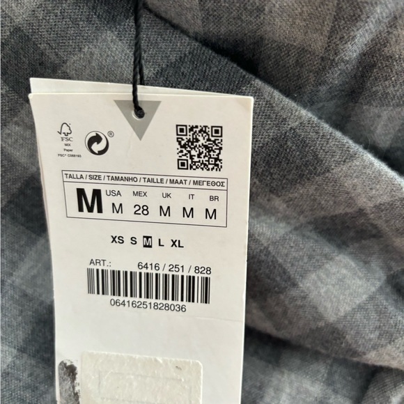 Zara plaid midi grey skirt - Picture 3 of 5